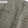 Zevity Mujeres Vintage Pagado Impresión Casual Slim Lápiz Pantalones Oficina Damas Negocios Pantalones Chic Streetwear Otoño Marca Pantalones P939 210603