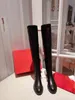 Dames Laarzen Winter Luxe Designer Puntige Woodland Over-The-Knee Laarzen Low-Heel Fashion Size 35-40 1129