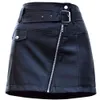 Jocoo Jolee Femmes Mode Taille Haute Noir PU Cuir Jupes Bureau Lady Slim Mini Jupe Casual Faux Cuir Mini A-ligne Jupes 210518