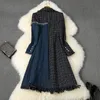 Women's Wool & Blends High Quality Vintage Blend Cocktail Party Outerwear Coats Women Runway Designer Long Denim Blazer Jacket Coat Bery22