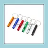 Key Rings Jewelry Mini Aluminum Whistle Keychain Portable Self Defense Keyrings Holder Dogs Training Keychains Drop Delivery 2021 Hv9Fa