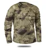 Mege Brand Kläder Höst Vår Herr Långärmad Tactical Camouflage T-shirt camisa masculina Quick Dry Military Army shirt 220312