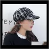 Stingy Brim Chapéus Chapéus, Lenços Luvas AessóriosWool Chapéus French Girls Cor Sólida Moda Outono Inverno Beret Chapéu Para Mulheres Liso Cap