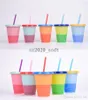 Zeemeermin Godin 16oz Plastic Mokken Tumbler Herbruikbare Clear Drinken Platte Bodem Pijlervorm Deksel Stro Cups mok