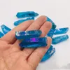 6pcs Drop Naturel Bleu Titanium Aura Artisanat Cristal Quartz Point Gemstone Curin Chakra pour la fabrication de bijoux 620 S2