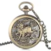 Awesome Esqueleto Kylin Mecânica Bolso Relógio FOB Corrente Retro Relógio Oriental Bom Fortune Símbolo Especial Amigos Família Presentes