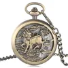 Fantastico orologio da tasca meccanico scheletro Kylin con catena Fob, orologio orientale retrò, simbolo di buona fortuna, regali speciali per la famiglia di amici