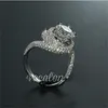 Einzigartiger Kreuz 1ct Lab Diamant Ring 925 Sterling Silber Bijou Verlobung Ehering Ringe für Frauen Braut Party Schmuck Geschenk
