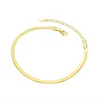 Vintage Gold Color 3mm Flat Snake Chain Anklets Men Bohemian Jewelry 2021 Summer Beach Stainless Steel Ankle Bracelets For Women