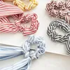 Faixas de cabelo elástico listrado Scrunchies Streamers Bow Cachecol Cachecol Corda Corda Acessórios de Cabelo Elásticos Cabelo Rabo de Rabo