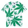 Natürliche Unkräuter Coole Helle Grüne Unkräuter Blätter Vollständig Gedruckt 3D T Shirt Kurzarm Men039s TShirt Sommer Männlich Tops T Shirts9349877