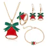 Collier de noël série bonhomme de neige cloche Elk flocon de neige arbre père noël boucles d'oreilles Bracelet Festival de mode mignon Chris