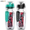 BPA Free Fruit Infuser Wasserflasche Saft Shaker Sport Zitronenwasserflasche Fitness Sport Obst Trinkflaschen für Mädchen 210610