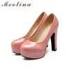 Chaussures formelles pour femmes grandes Meitina femmes 45 46 talons hauts tête ronde plate-forme rose et 2 9
