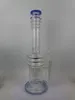 H: 45 cm 18 mm bang en verre de taille commune bleu