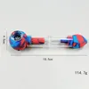 Silicone pipe 7.3'' detachable pipes easy to clean with glass bowl water pipe