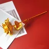 Artificial Long Stem Flower 24k Gold Foil Plated Rose Gifts for Lover Wedding Christmas Valentines Mothers Day Home Decoration ZWL456