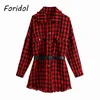 Foridol Tweed Gebreide Plaid Tassel Jas Vrouwen Jassen Enkele Breasted Riem Elegante Dames Geruite Vintage Streetwear Jassen 210415