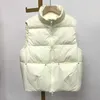 Outono inverno mulheres ultra luz para baixo colete branco pato jaqueta curto casaco parka senhoras sleeveless 410923