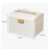 Jewelry Box Drawer Storage Portable Dresser Makeup Earrings Necklace Mirror Watch 210423