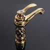 Bathroom Basin Faucets Classic Brass Diamond Faucet Single Handle And Cold Tap Gold Crystal Mixer Washbasin Sink5825392