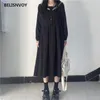 Japoński Harajuku Black Girl's Vintage Lolita Dress Jesień Wiosna Sailor Collar Preppy Style Kobiety Chic Casual Midi 210520