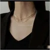 Halsband hänger smycken dropp leverans 2021 dubbel lager hip hop jumper halsband kvinna trendigt nät rött temperament hängande lång mångsidig