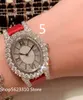 Top quality famous brand genuine leather lady oval watch Du Diamant full diamond dial wristband watches for women9236895