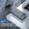 Stationer Dual Type C USB 3.0 HUB till 4K HD TF SD-kortläsare RJ45 PD Adapter dockningsstation