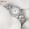 Armbandsur Berny Ladies Quartz titta p￥ kvinnor tittar p￥ rostfritt st￥l fodral bl￥ kalender casual vattent￤t julklapp reloj de mujer