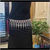Chains Body Jewelry Drop Delivery 2021 Banquet Stage Colorful Diamond Womens Sexy Metal Belly Dance Tassel Waist Chain Cqlkn