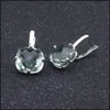 Stud Örhängen Smycken Csj Green Amethyst Quartz Bra örhänge Sterling 925 Sier Kudde Klipp Fine för Kvinnor Lady Party Engagement Presentförpackning 210