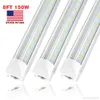 25pcs, v 자형 2ft 3ft 4ft 5ft 6ft 8ft 8ft 150w 쿨러 도어 LED 튜브 T8 통합 LED 튜브 SMD5730 LED LIGHTS 85-265V 스톡.