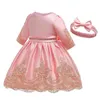 Baby Girl Robe Pour S Fabricant Robe de baptême dentelle Broderie Vêtements de Noël de la fête Princess 210508