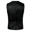 Mens Sliver Metallic Paisley Print Vest Breasted V-Neck Suit Vest Tuxedo Waistcoat Gothic Aristocrat Steampunk Victorian Gilet 210522