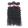 Braziliaans krullend menselijk haar weeft 100% diepe golf Kinky krullend Maagd haarbundels Natuurlijke kleur Onverwerkt 9A Braziliaanse Kinky Curly Hair Extensions