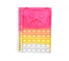 Fidgety toys cartoon Bear Head Pop Notebook Notepads by bubble children's after-school recess decompression finger toy Christmas present