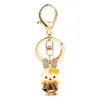 Métal mignon émail-papillon-arc lapin porte-clés porte-clés femmes fille bijoux strass-cristal-animal lapin sac à main porte-clés G1019