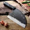 Knives XITUO Full Tang Chef Knife Handmade Forged Highcarbon Clad Steel Kitchen Knives Cleaver Filleting Slicing Broad Butcher knife