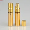 5ML UV Gold Parfum Travel Spray Perfume Bottle Makeup Portable Empty Cosmetic Containers with Aluminium Pump 100pcs/lotgoods