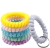 Wrist Coil Keychains Wristband Spring Spiral Stretchy Key Rings Holder Elastic Fashion Hairband Plastic Phone Rope Cord Wire Keyrings Chains for Gym Pool ID Badge