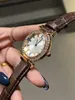 Marca relógios de pulso mulheres senhoras menina estilo cristal colorido pulseira de couro quartzo relógio de luxo Di30