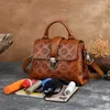 Luxus Kleine Quadratische Tasche Aus Echtem Leder Weibliche Handtasche Erste Schicht Rindsleder Handtaschen 2021 Trend Retro Stil Schulter Taschen