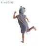 동물 작은 마우스 코스프레 의상 소년 소녀 자식 만화 잠옷 회색 반팔 재미 있은 양복 할로윈 카니발 Jumpsuit 아이 Q0910