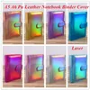 Holografische A5 A6 PU Lederen Notebook Binder Cover Rainbow 6 Ring Binder voor Filler Paper Binder Cover met Magnetische Gesp Sluiting Laser