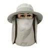 Outdoor Hats UV Foldable Detachable Mask Earmuffs Protect Mountaineering Cap Flip 360 Degree Sunshade