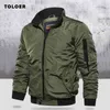 Chaqueta militar Chaqueta de bombardero delgada para hombres Aurumn Invierno Hombres Ropa exterior Casual Manga larga Jackes y abrigos Ropa para hombre Tallas grandes 210923