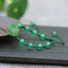 Natuurlijke Groene Chalcedoon Armband Gesneden Bixie Ronde Kralen Armbanden Cadeau Voor Vrouwen Jades Steen Sieraden Kralen Strands267m