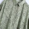 Kobiety Moda Zwierząt Drukuj Luźne Asymetryczne Bluzki Vintage Z Długim Rękawem Button-Up Koszulki Koszulki Chic 210520