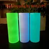 20oz Creative Glow In The Dark Cup Straight Tumbler Vacuum Insulated Skinny Tumblers Coffee Mug Luminous Water Bottle Halloween Party Supplies